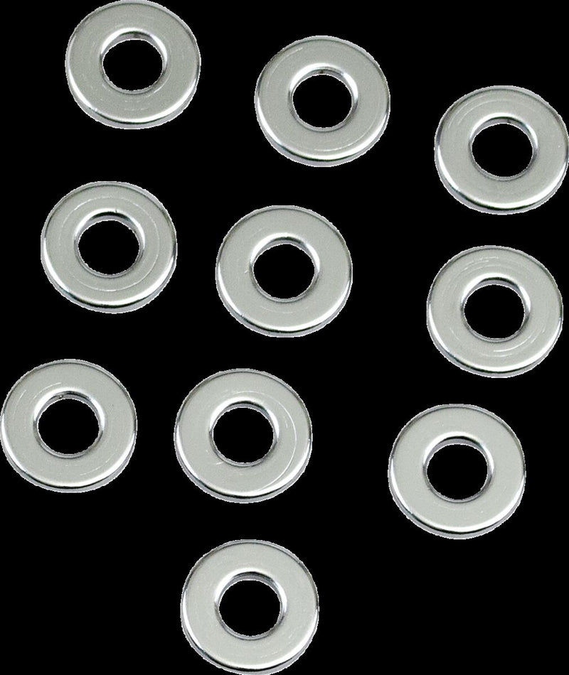 Drag Specialties Specialty Flat Washers Chrome Silver 10 Pack - MPB743