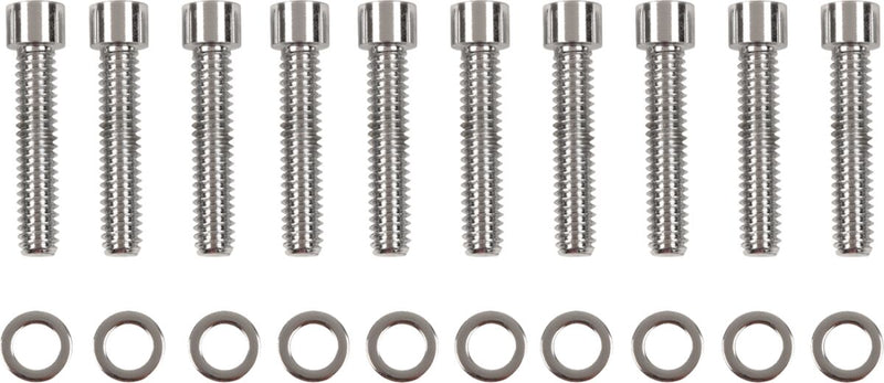 Drag Specialties Cam Cover Bolt Kit Chrome Silver Smooth Socket-Head Steel - MK373S