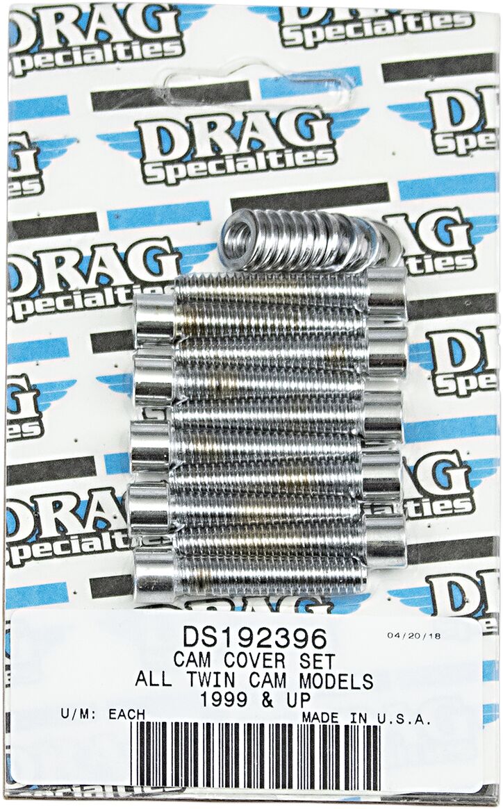 Drag Specialties Cam Cover Bolt Kit Chrome Silver Smooth Socket-Head Steel - MK373S