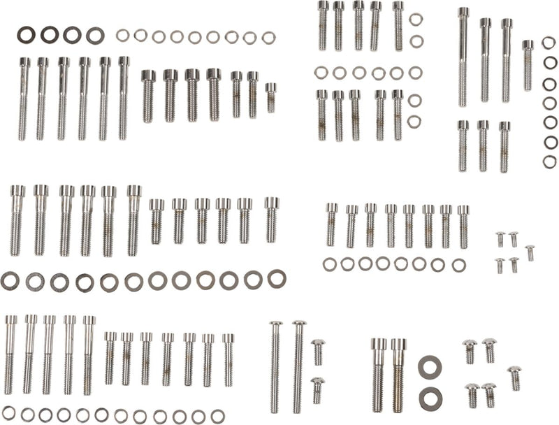 Drag Specialties Engine Case Bolt Set Chrome Silver Smooth Socket-Head