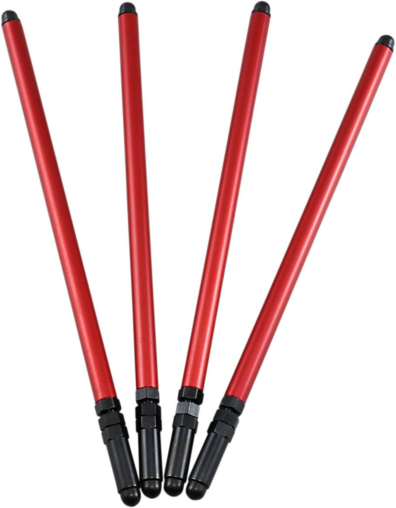 Andrews Adjustable Pushrods - Aluminum, 4 Pack, 9,53 mm - Red for Harley-Davidson Touring, Softail, Dyna & FXR 1983-2000