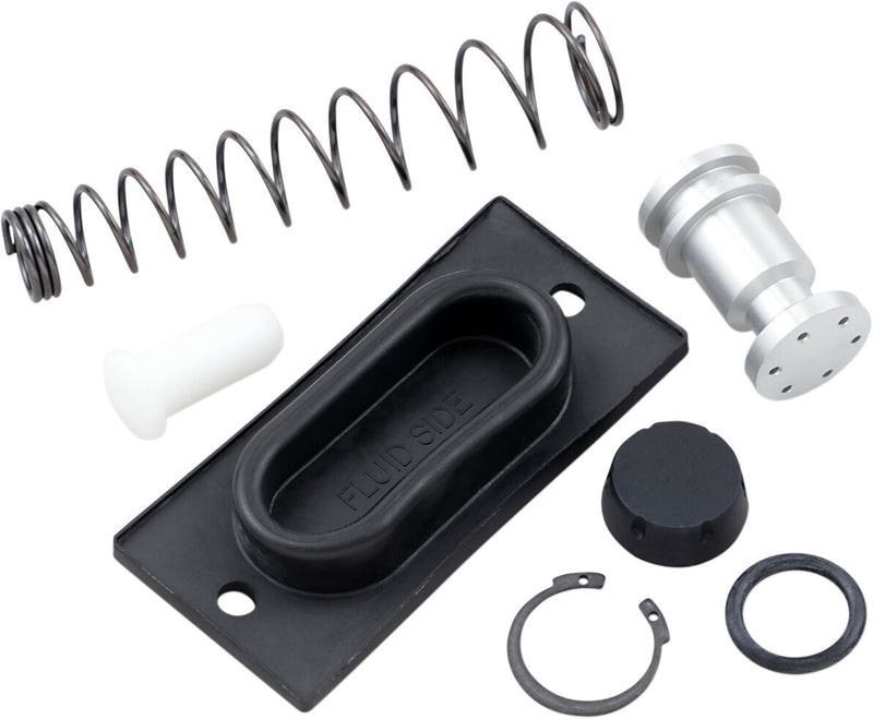 Drag Specialties Rear Brake Master Cylinder Rebuild Kit Black Silver Kelsey-Style