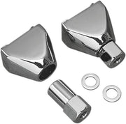 Drag Specialties Swingarm End Cap Adjuster Chrome Silver Rear Pair - 72278