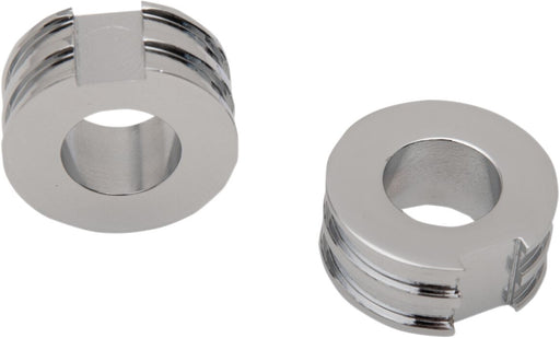 Drag Specialties Chrome Axle Adjuster Spacer Silver Rear Pair