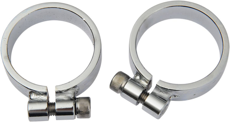 Drag Specialties Super Exhaust Port Clamps Chrome Heavy Duty Steel Pair