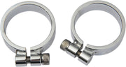 Drag Specialties Super Exhaust Port Clamps Chrome Heavy Duty Steel Pair - 061112-BC323