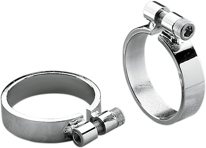 Drag Specialties Super Exhaust Port Clamps Chrome Heavy Duty Steel Pair
