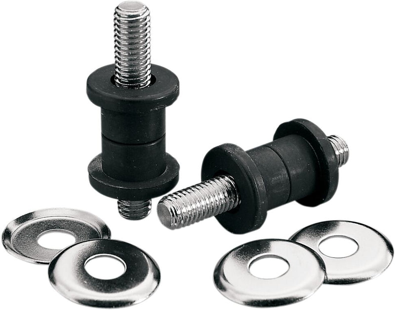Drag Specialties Handlebar Damper Kit Black Chrome Anti-Vibration Riser Rubber Steel - 72961A