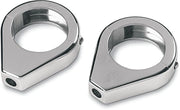 Drag Specialties Turn Signal Fork Clamps Chrome Smooth Front Pair