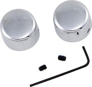 Drag Specialties Chrome Handlebar Riser Bolt Caps Cover Silver Aluminium Pair - 16-0205A-BC101