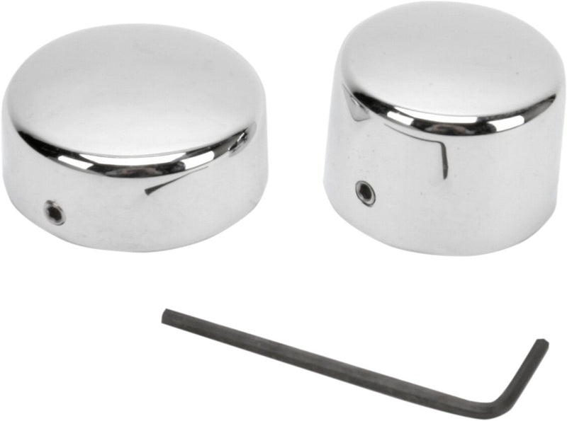 Drag Specialties Chrome Axle Cap for 3/4" Axle Silver Smooth Rear Pair