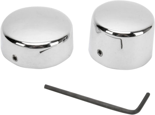 Drag Specialties Chrome Axle Cap for 3/4" Axle Silver Smooth Rear Pair