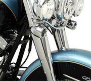 Drag Specialties Fork Slider Covers Smooth Chrome Standard Steel Pair
