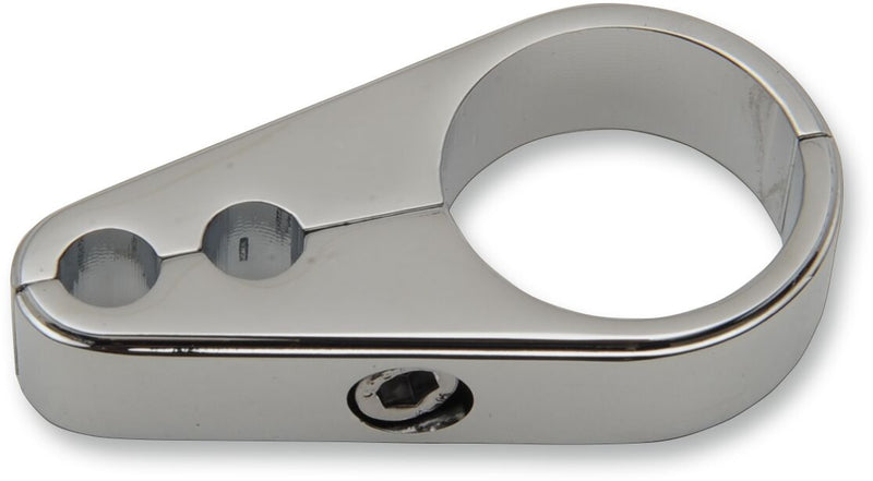 Drag Specialties Die-Cast Cable Clamp Chrome Silver Dual Cable Idle Throttle Aluminium Throttle Cable - 11-0052-SC1