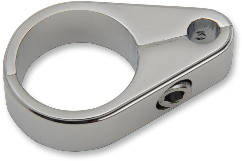 Drag Specialties Die-Cast Cable Clamp Chrome Silver Single Cable Idle Throttle Aluminium Throttle Cable - 11-0051-SC1