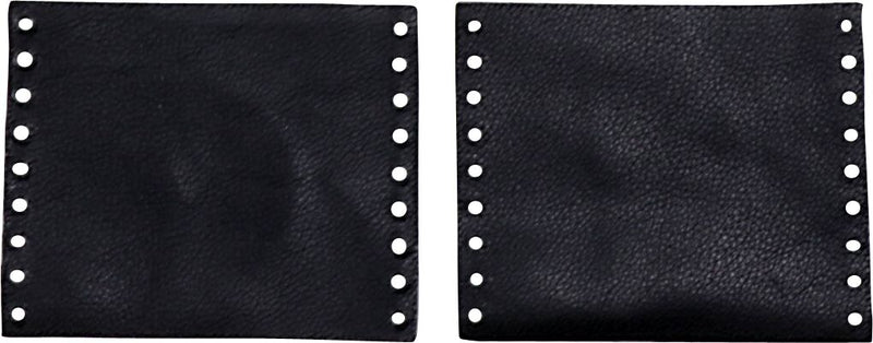 Drag Specialties Tie-On Leather Grip Covers Black - DS243058