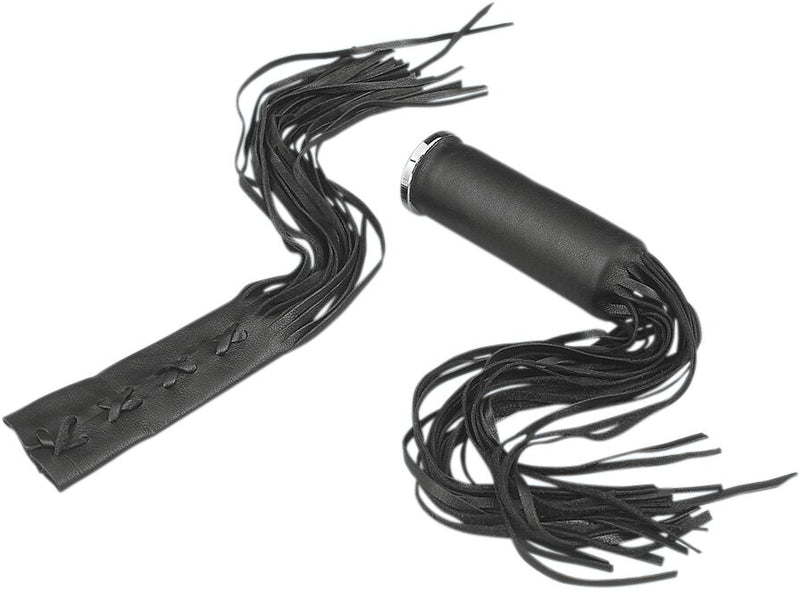 Drag Specialties Fringed Leather Grip Covers for Rubber Grips Black - DS243060
