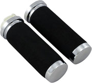 Drag Specialties Sundance® Grips Black Chrome Cable Closed End Foam Neoprene Pair - 351358
