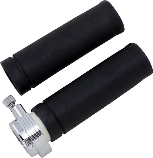 Drag Specialties Throttle Assembly Black Chrome Dual Cable Aluminium Plastic Kit Throttle Cable