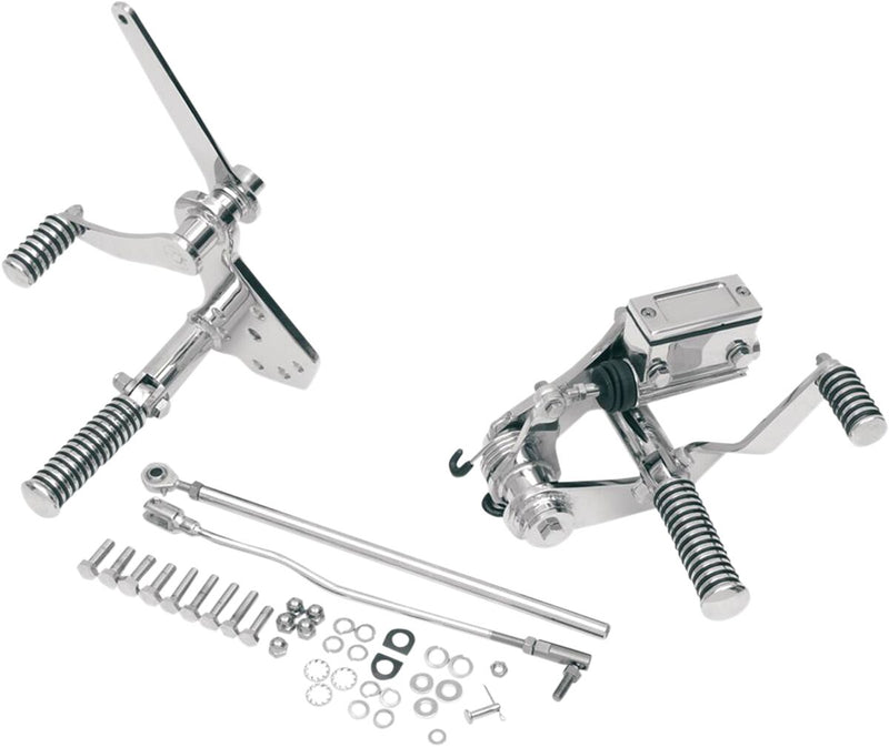 Drag Specialties Chrome Forward Controls - 2 in. Extended for Various Various Harley-Davidson Motorcycles (See Fitment List) - 056106-BX22-LB2