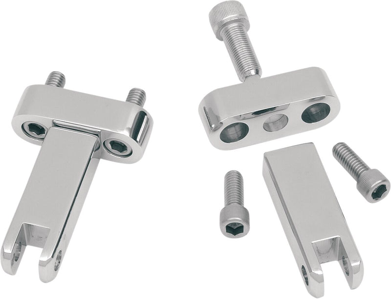 Drag Specialties Passenger Foot Peg Mount Kits Chrome Silver Left Rear Billet Steel Pair