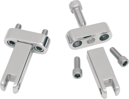 Drag Specialties Passenger Foot Peg Mount Kits Chrome Silver Left Rear Billet Steel Pair