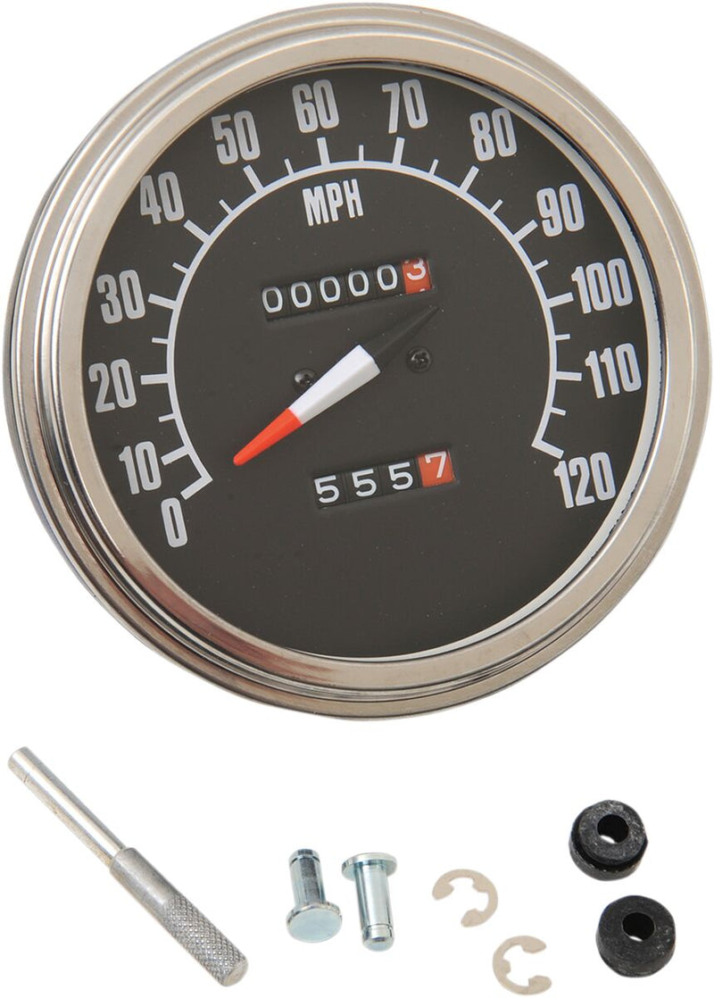 Drag Specialties 1:1 Speedometer 68-84 Face MPH for 1971-1972,1980-1983 Harley-Davidson FXR and 1962-1980 Harley-Davidson Touring Motorcycles - 70847M