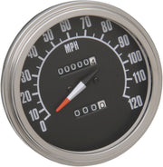 Drag Specialties 5" FL-Style 2240:60 Speedometer Gauge '68-'84 Style Mechanical Speedometer - 72407M