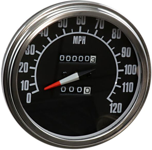 Drag Specialties 5" FL-Style 2240:60 Speedometer with Reed Switch Gauge '68-'84 Style Mechanical Speedometer