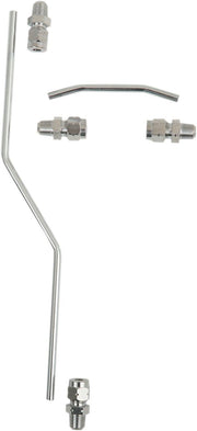 Drag Specialties Chrome Rocker Oil Lines Silver Steel Set - 70197