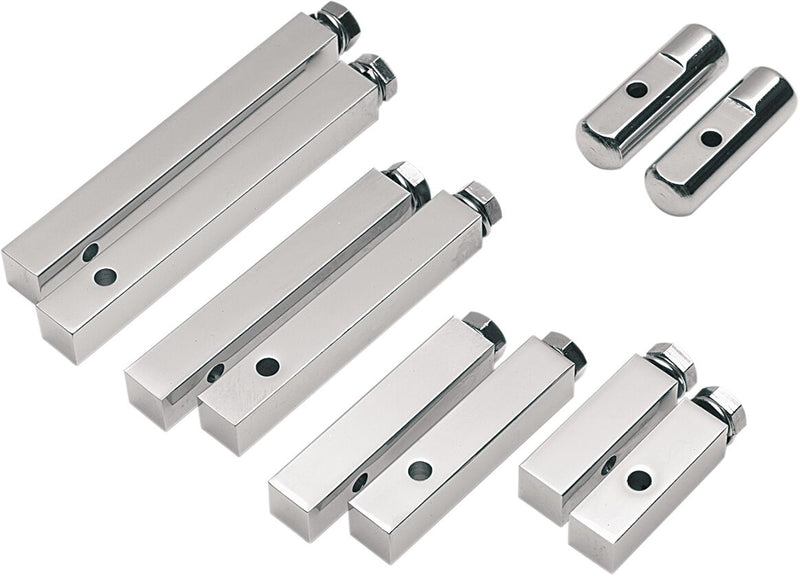 Drag Specialties 5/8" Square Foot Peg Mounting Blocks Chrome Silver 16 mm (5/8") Aluminium Pair - 17-0464SC2