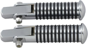 Drag Specialties Stud Mount Foot Pegs Sundance® Black Chrome Silver Studded Folding Steel Pair