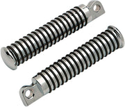 Drag Specialties Sundance® Foot Pegs Black Chrome Silver Male O-Ring 130 mm (5") Neoprene Steel Pair - 362033-BC309