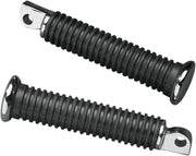 Drag Specialties Rubber Vibration-Absorbing Passenger Foot Pegs Black Chrome Extended Small Pair - 17-0441C-BC324