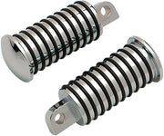 Drag Specialties Sundance® Foot Pegs Black Chrome Silver Male O-Ring Large Neoprene Steel Pair