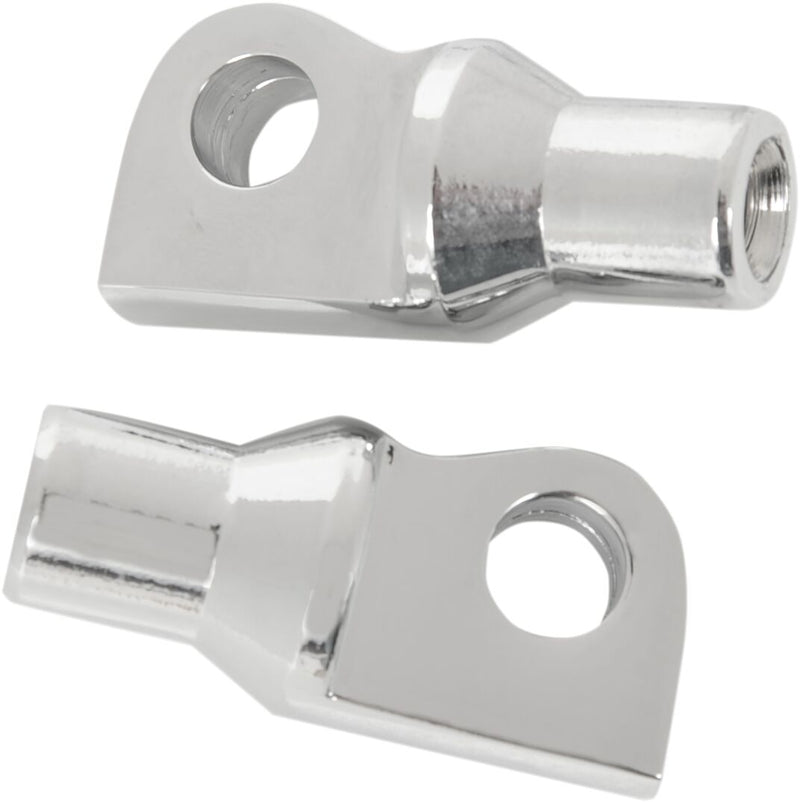 Drag Specialties Soft-Ride Peg Mounts Chrome Silver Foot Peg Pair