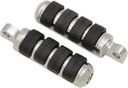 Drag Specialties Soft-Ride Foot Pegs Black Chrome Silver Male Small Billet Aluminium Neoprene Pair
