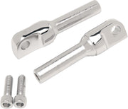 Drag Specialties Chrome Adjustable Designer Peg Mounts Polished Silver Foot Peg Pair - 17-0/6481MP-SC2