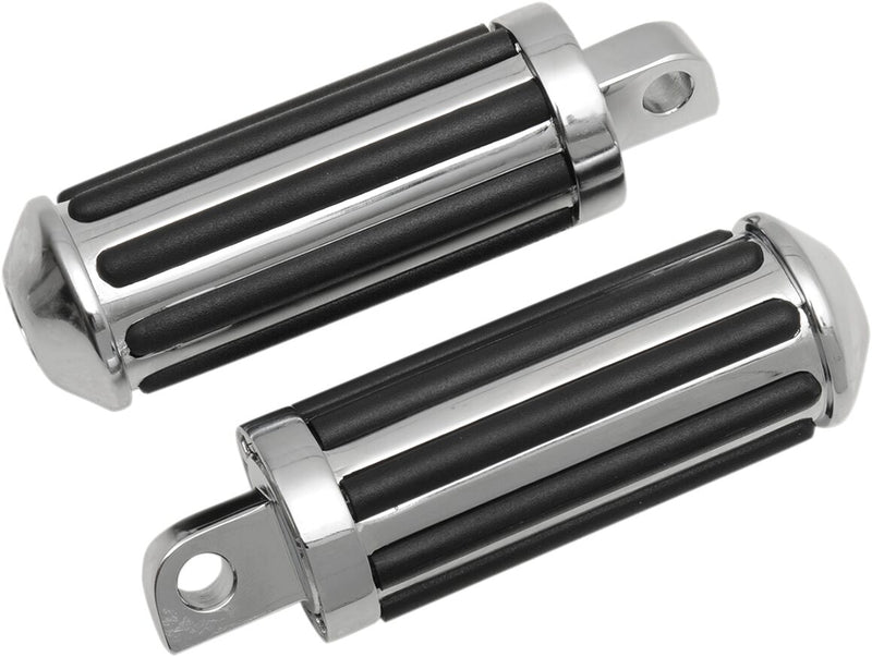 Drag Specialties "Rail" Foot and Shifter Pegs Foot Peg Black Chrome Silver Aluminium Carbon-Steel Pair - 17-0968BC324