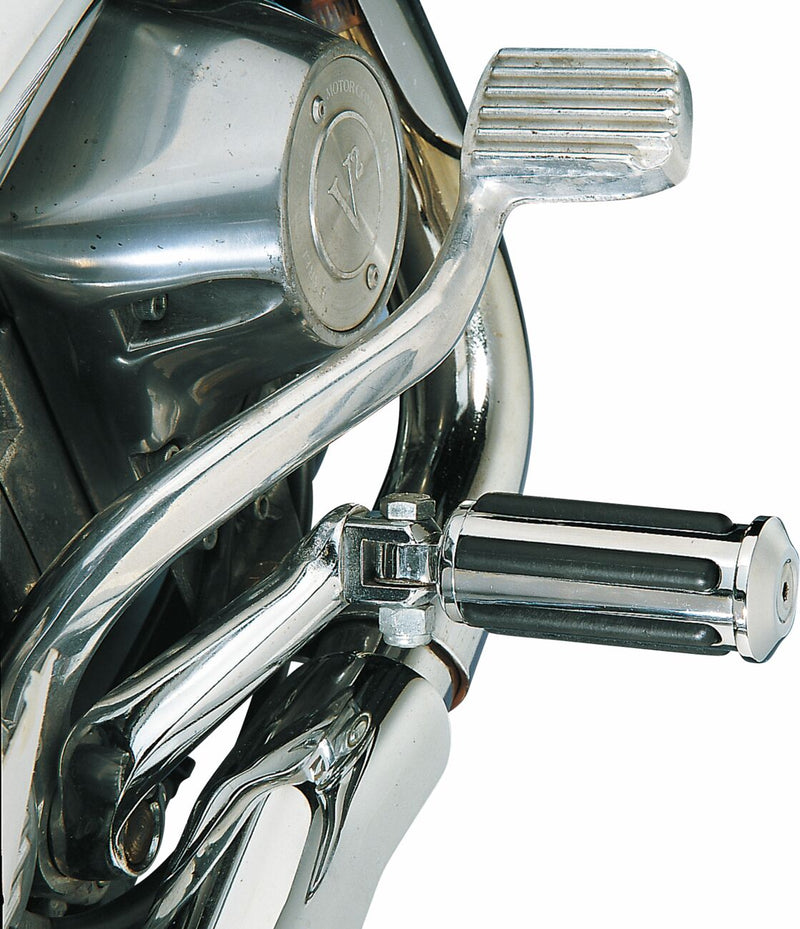 Drag Specialties "Rail" Foot and Shifter Pegs Foot Peg Black Chrome Silver Aluminium Carbon-Steel Pair