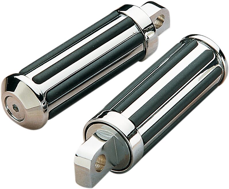 Drag Specialties "Rail" Foot and Shifter Pegs Foot Peg Black Chrome Silver Aluminium Carbon-Steel Pair - 361073-BC310