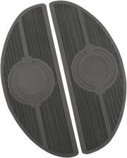 Drag Specialties Floorboards For FL and FLST-Panhead Pad Black Chrome Half-Moon Rubber Pair - 17-0418R-HC4