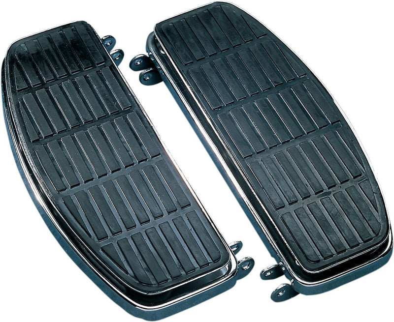Drag Specialties Floorboards for FL Black Chrome OEM Replacement Rubber Steel Pair