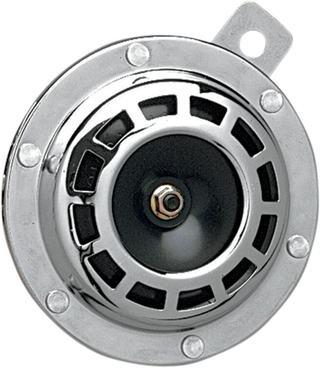 Drag Specialties Chrome Horn Black Mag Electric Each