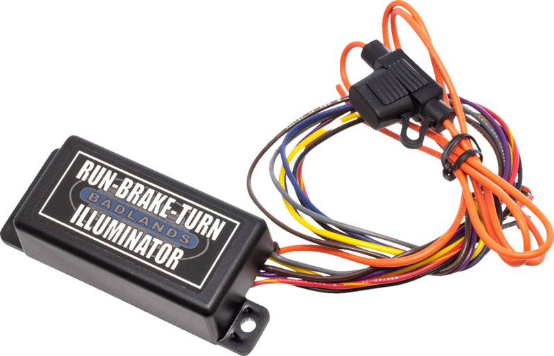 Badlands Run, Brake and Turn Signal Module for 1973-2017 Harley-Davidson Control Module Black Brake Light Running Light