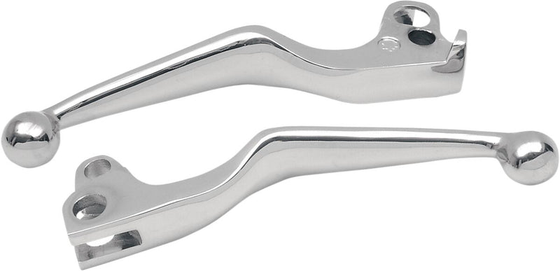 Drag Specialties Wide Blade Lever Set Chrome Silver Standard Brake Clutch Aluminium Pair - 07-0562/3-BC307