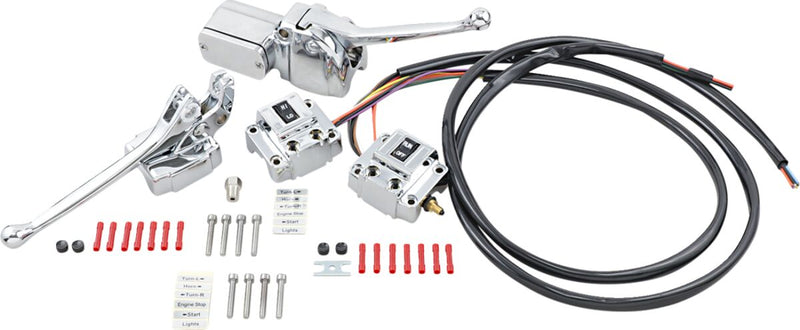 Drag Specialties Handlebar Control Kit Chrome Silver Brake Clutch Aluminium - 42375-LBX2