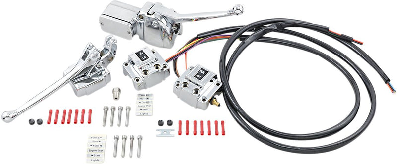 Drag Specialties Handlebar Control Kit Chrome Silver Brake Clutch Aluminium