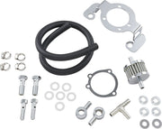 Drag Specialties Crankcase Breather with Support Bracket Kit Crankcase Breather/Support Bracket Kit Black Chrome Silver