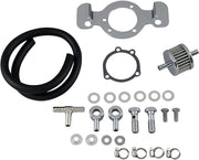 Drag Specialties Crankcase Breather with Support Bracket Kit Crankcase Breather/Support Bracket Kit Black Chrome Silver - 120087-BC514